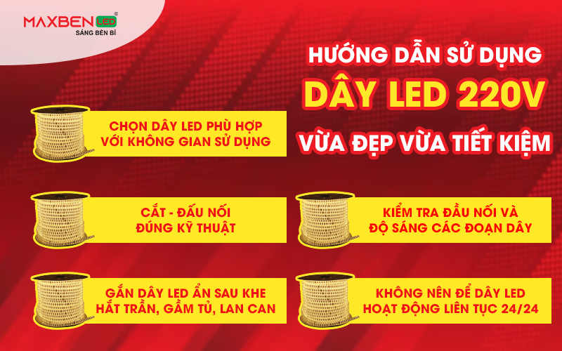 Hướng dẫn sử dụng dây LED 220V vừa đẹp, vừa tiết kiệm