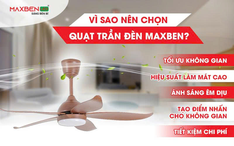 Vì sao nên chọn quạt trần đèn Maxben?